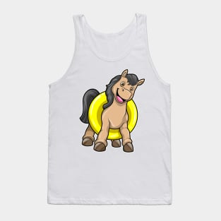 Horse at Beach with Swim ring Tank Top